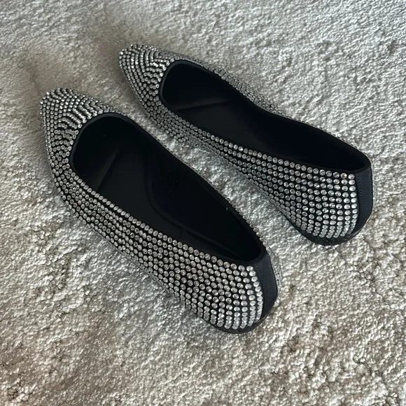 Zara Black and Silver Women's Flats Shoes - Picture 3 of 5